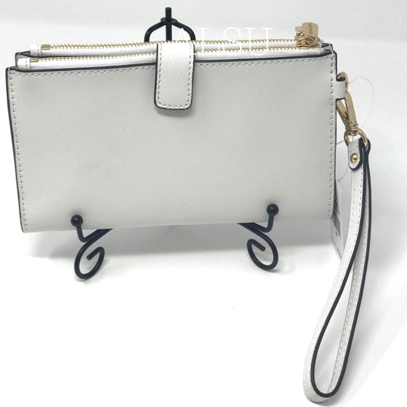 Michael Kors DoubleZip Wristlet Wallet Optic White - Picture 2 of 8